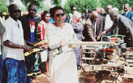 Joy As MP Aceng Delivers Two Wheels Tractors to Farmers in Lira City
