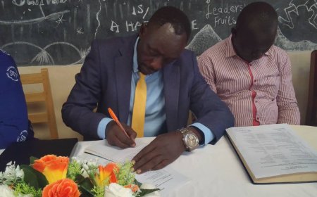 Okwang,a rural vocational school in Otuke  pledged by president M7 now making shoes, Commisioner Isaac Opio  Opeo says its a green light on socio-economic transformation