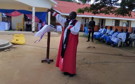 Lango Bishop Prof Dr. Alfred Olwa Commends Namosale Tech Sch H/M Moses Ogwal for being  A great Game Changer in Education