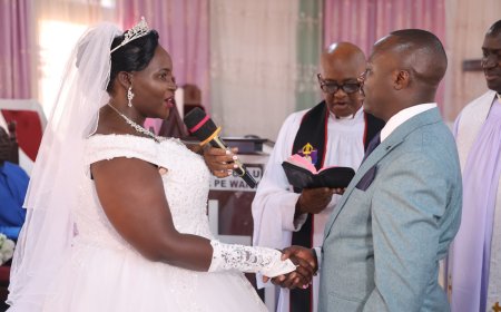 Dr. Aceng Praises Church As Journalist OLANG Weds His Beautiful Woman Today