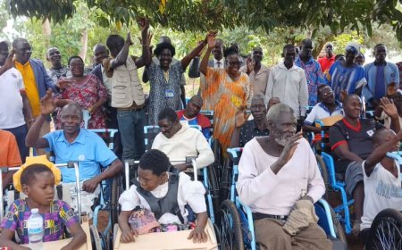 DISABLED REGAIN FREEDOM As Hon   Dr. Alyek Judith  Distributes Wheel Chairs In Kole